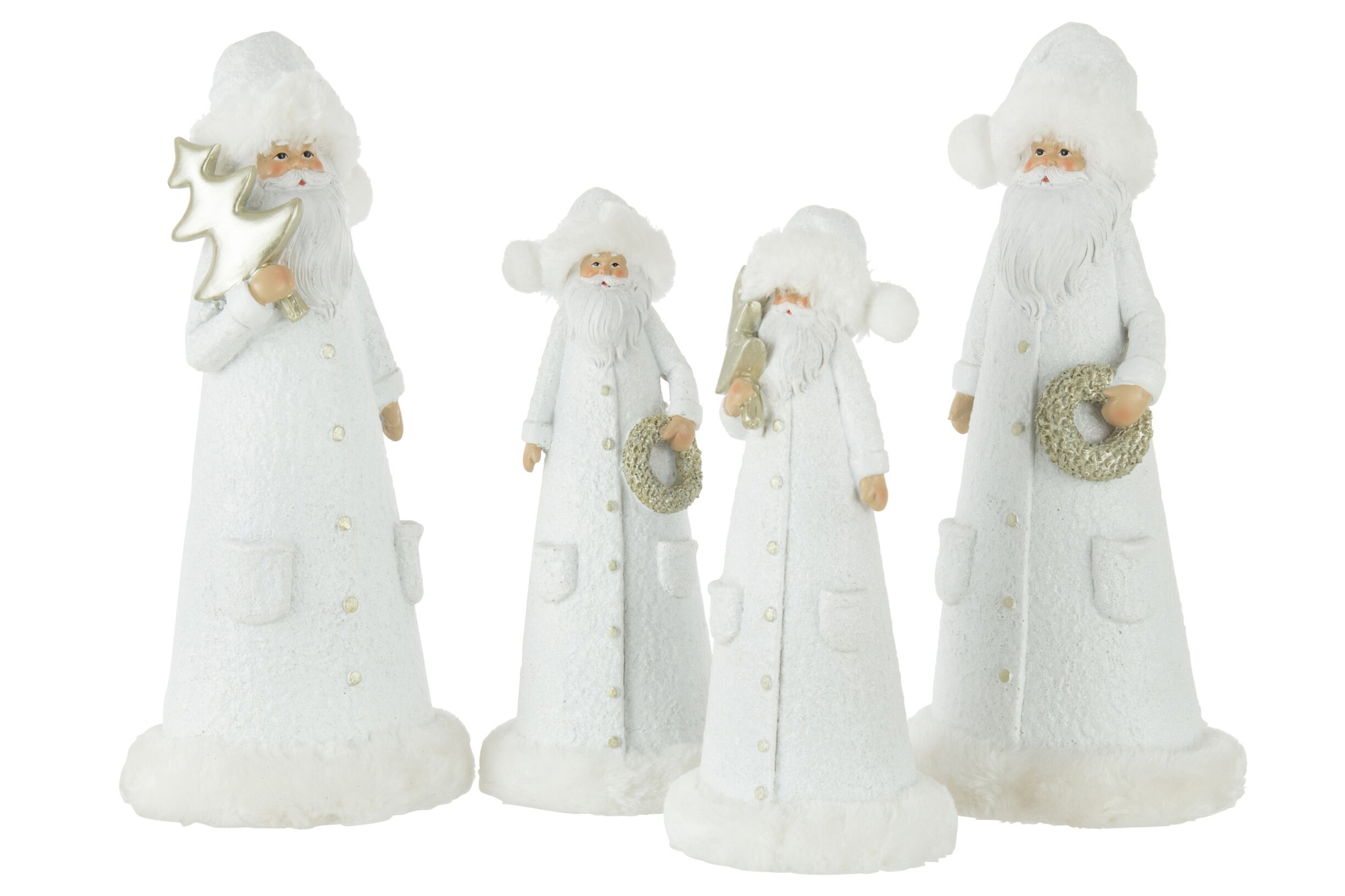 Decoratiefiguur Narvik Polyresin Wit H30 cm - Set van 2
