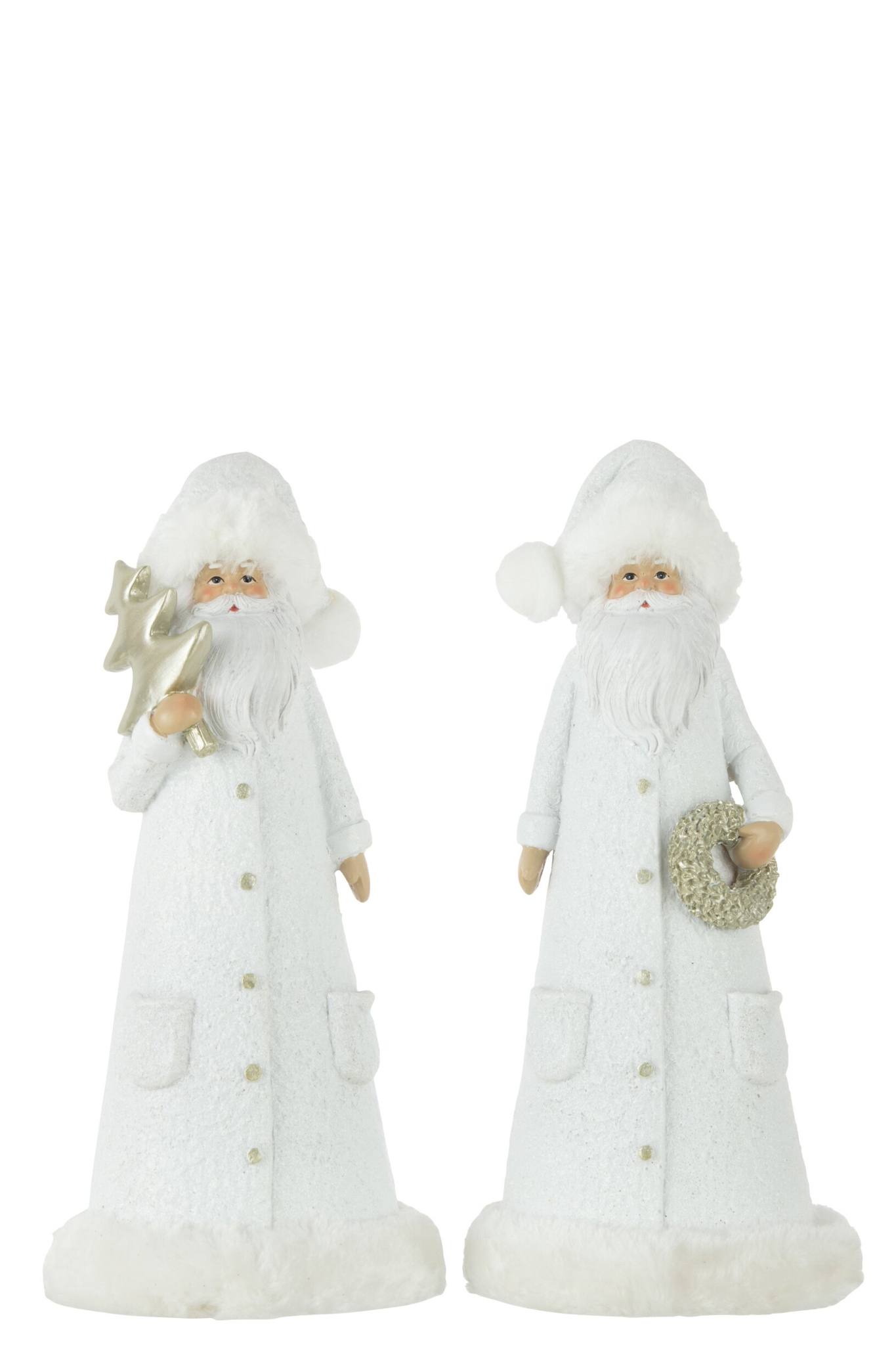 Decoratiefiguur Narvik Polyresin Wit H30 cm - Set van 2 - Afbeelding 2