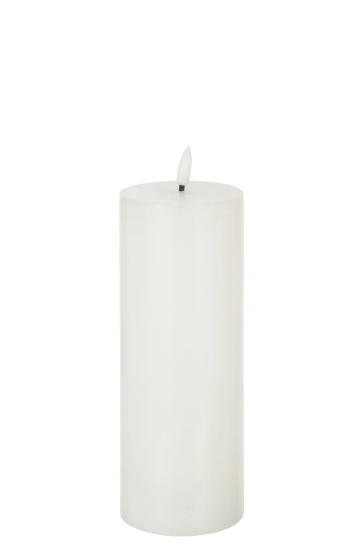 Kaars Ceenira Wit, grote witte LED-kaars met realistische waslook en zachte, stijlvolle uitstraling