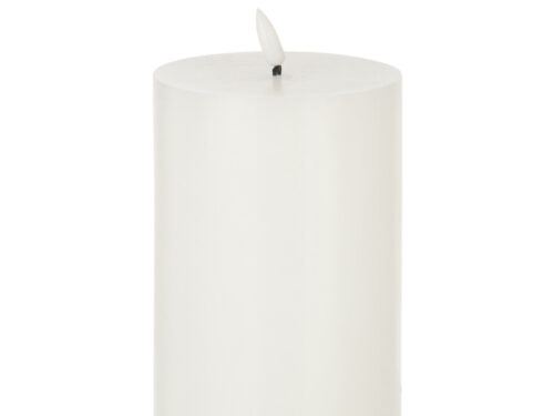 Kaars Skandol Wit LED-kaars, grote witte cylinder met realistische lont en rustige uitstraling