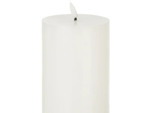Kaars Skandol Wit LED-kaars, grote witte cylinder met realistische lont en rustige uitstraling