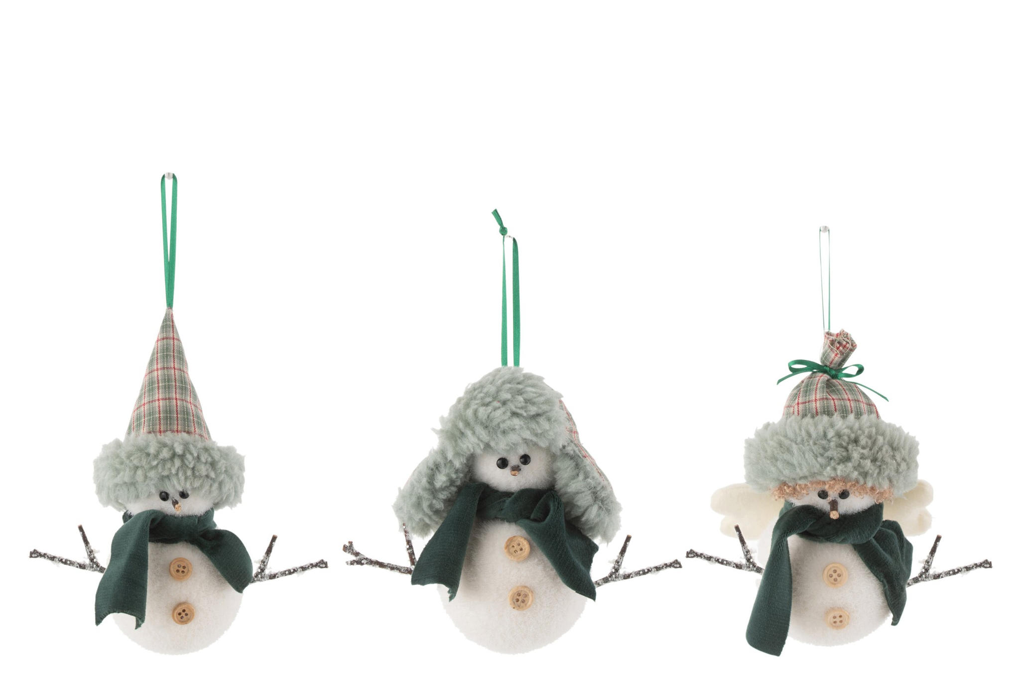 Decoratiefiguur Ceinas Groen H15 cm - Set van 3 - Afbeelding 2