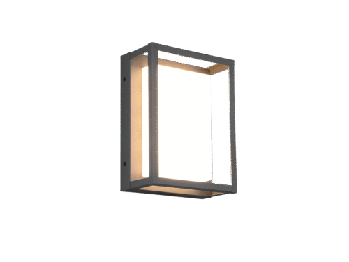 Wandlamp Koosal antraciet, set van 3, moderne LED buitenlamp met strakke rechthoekige vorm