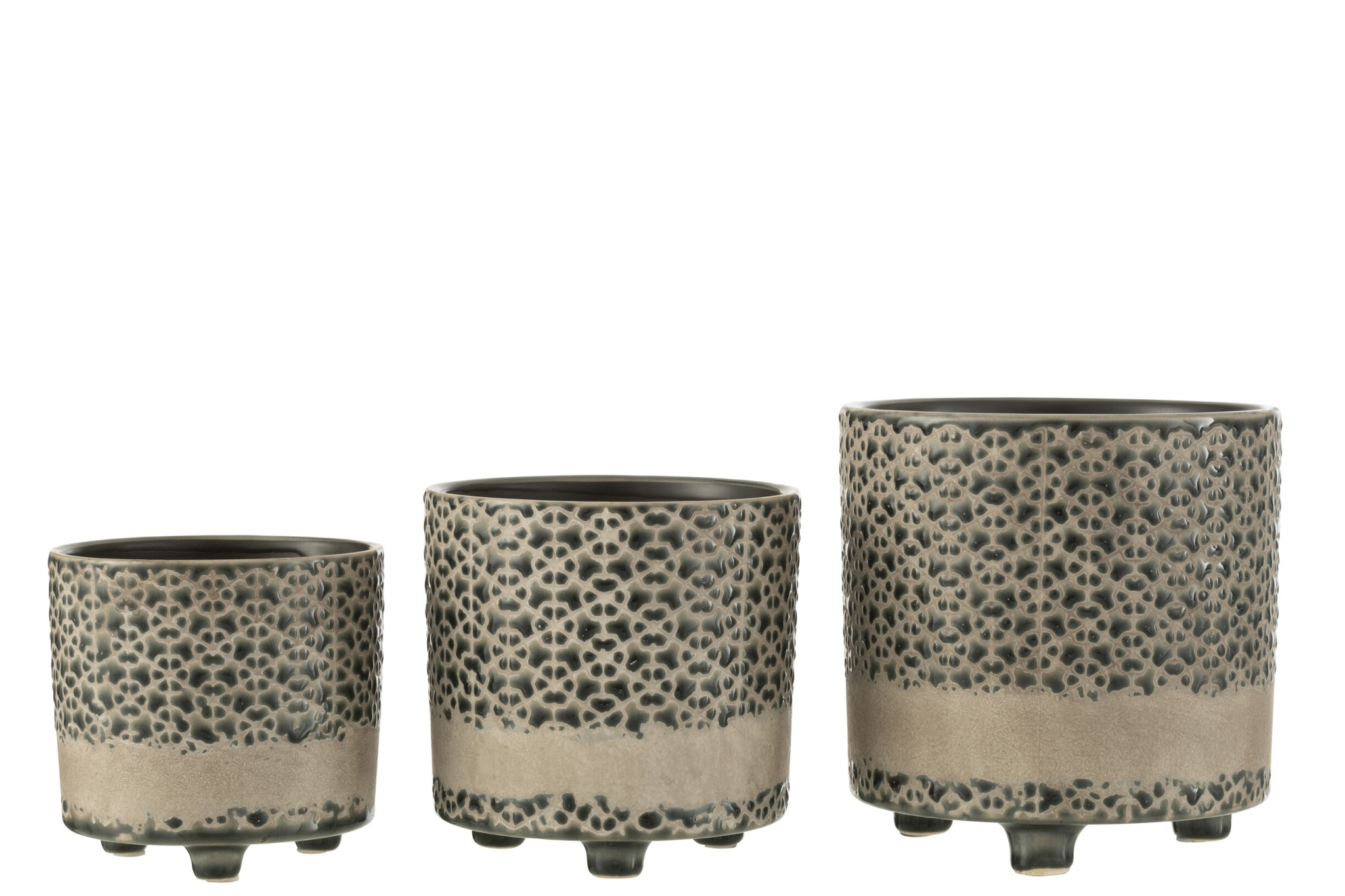 Bloempot Treivesta Keramiek Grijs H17 cm - Afbeelding 2