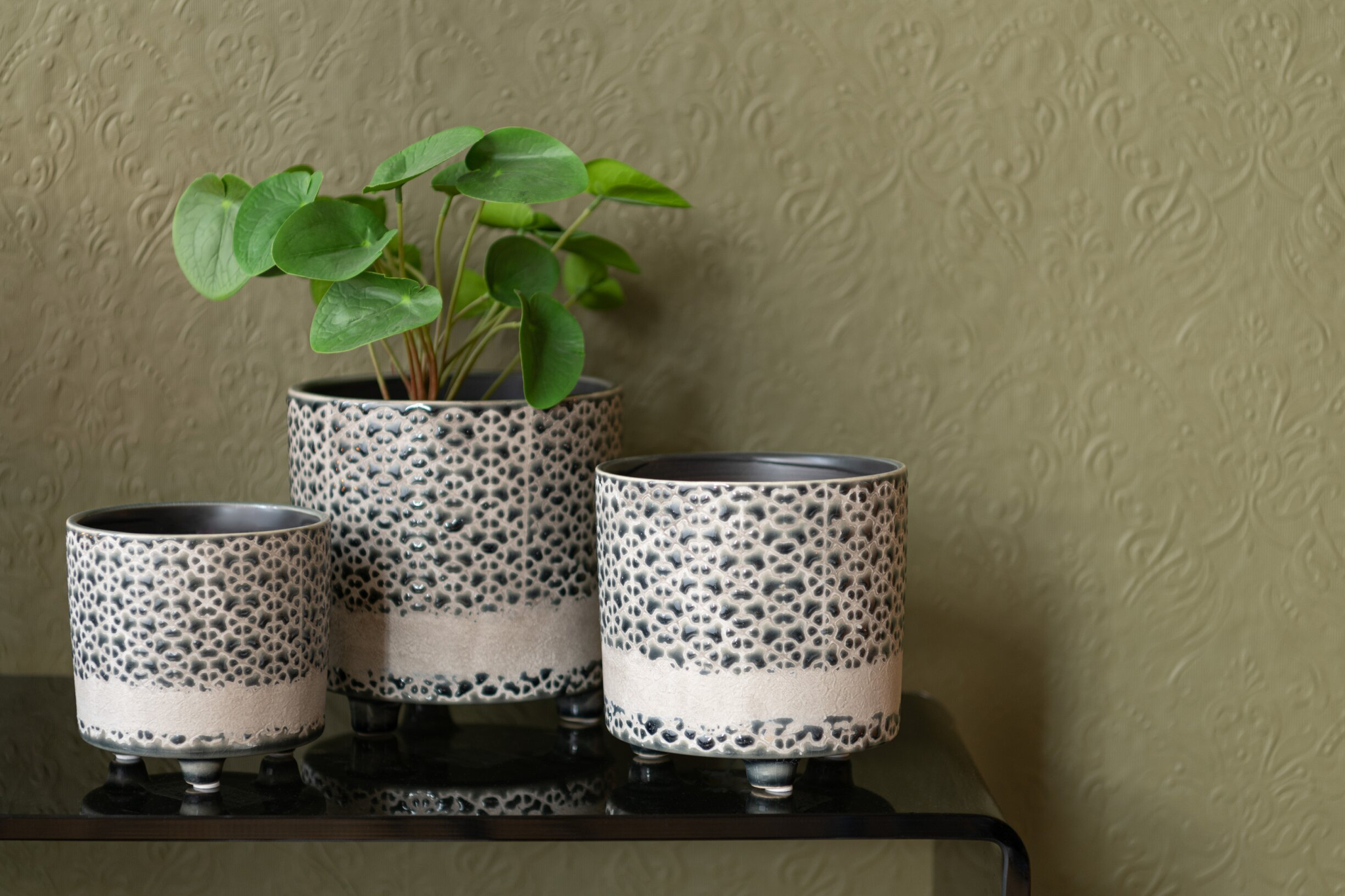 Bloempot Treivesta Keramiek Grijs H17 cm - Afbeelding 3