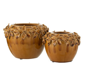 Bloempot Deisson Klei Geel H16,5 cm