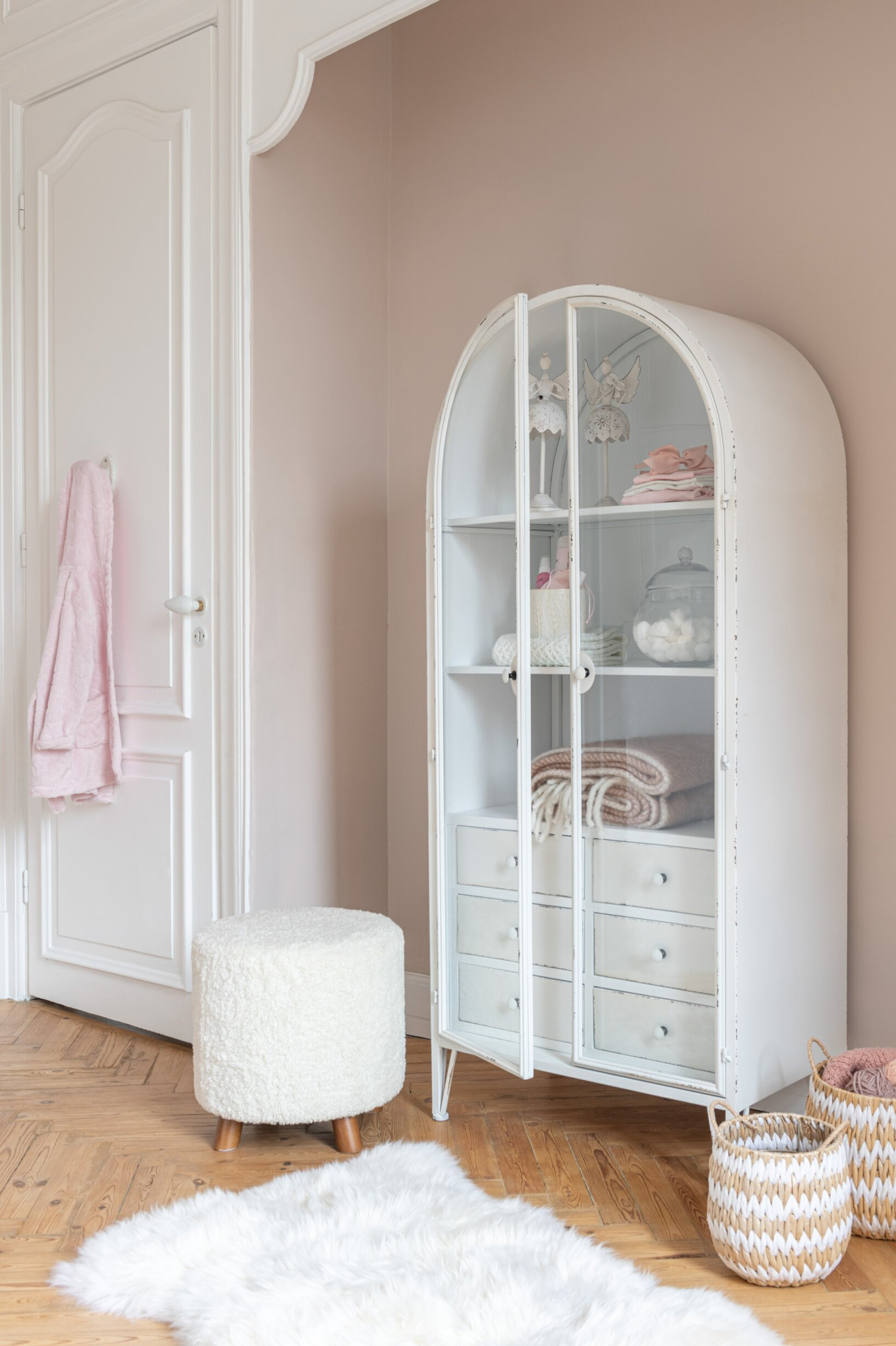 Poef Paurin Polyester Wit