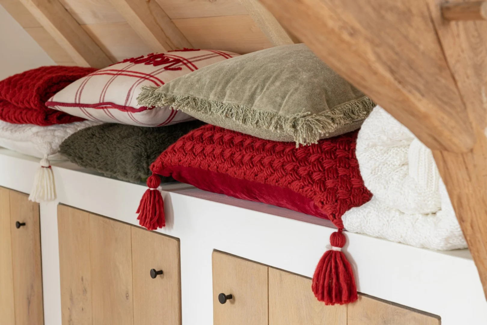 Kussen Leerdin Rood 58x39 cm - Afbeelding 3