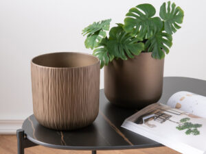 Bloempot Zindum Keramiek Koper H20,5 cm - Set van 2