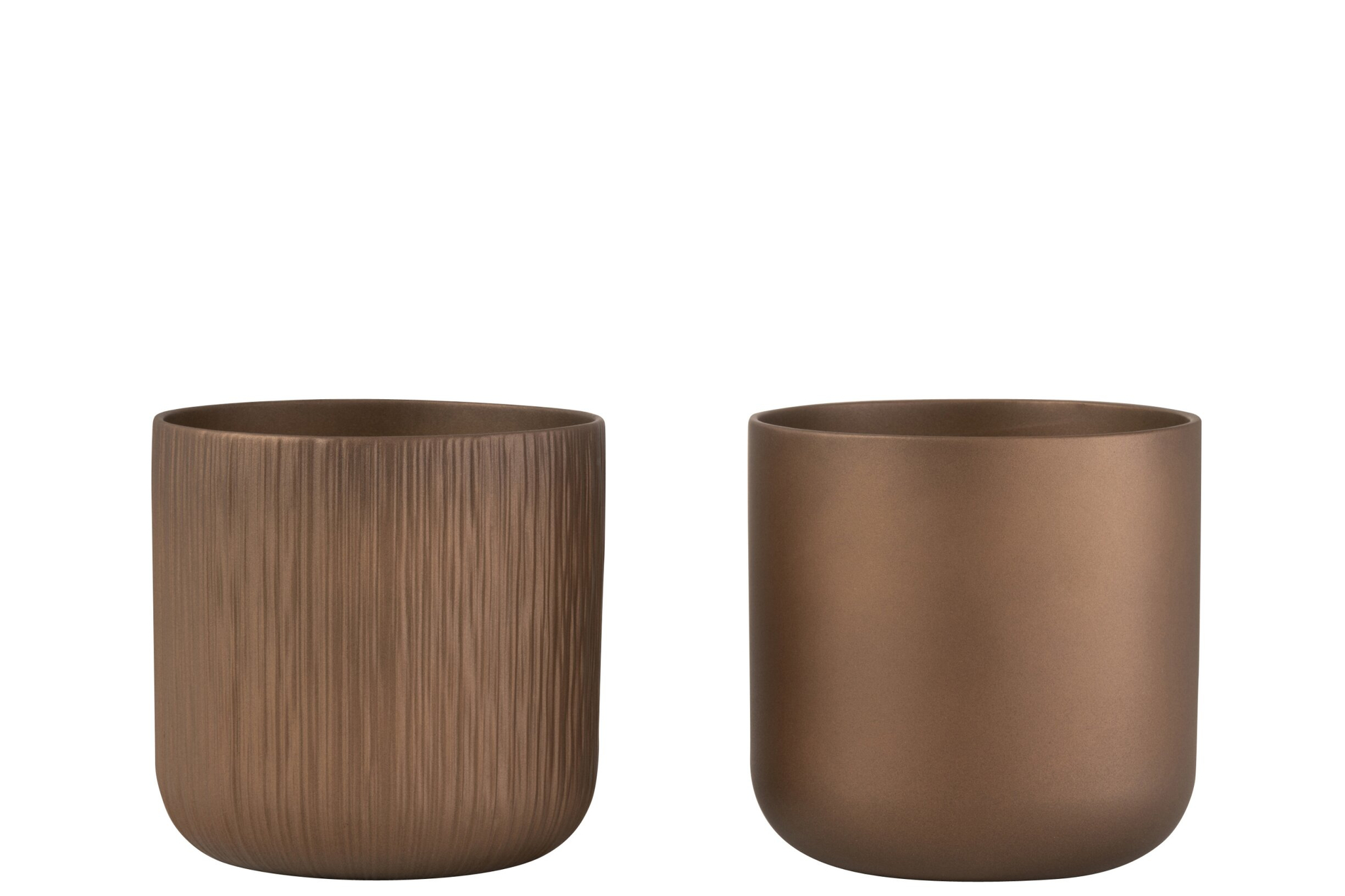 Bloempot Zindum Keramiek Koper H20,5 cm - Set van 2 - Afbeelding 2