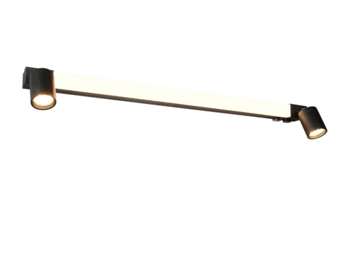Wandlamp Skinsund mat zwart set van 3 met langwerpige LED-balk en draaibare spots voor badkamer