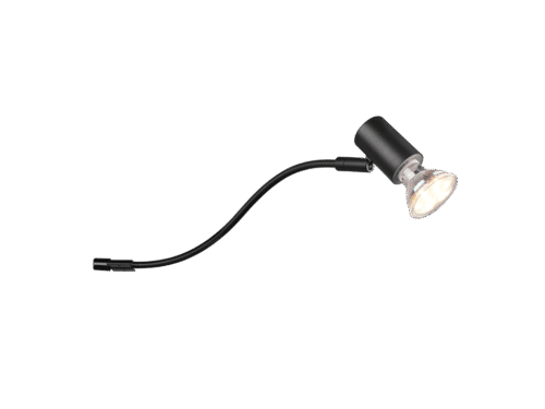 Wandlamp Bieldol mat zwart, slank metalen design met verstelbare spot en GU10 fitting, set van 3