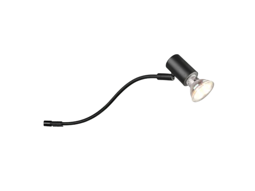Wandlamp Bieldol mat zwart, slank metalen design met verstelbare spot en GU10 fitting, set van 3