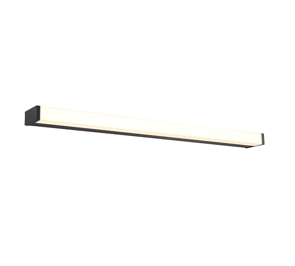 Wandlamp Vaustone mat zwart, set van 3, met strakke hoekige vorm en warme LED-lichtlijn
