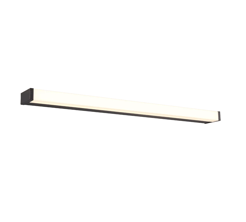 Wandlamp Vaustone mat zwart, set van 3, met strakke hoekige vorm en warme LED-lichtlijn