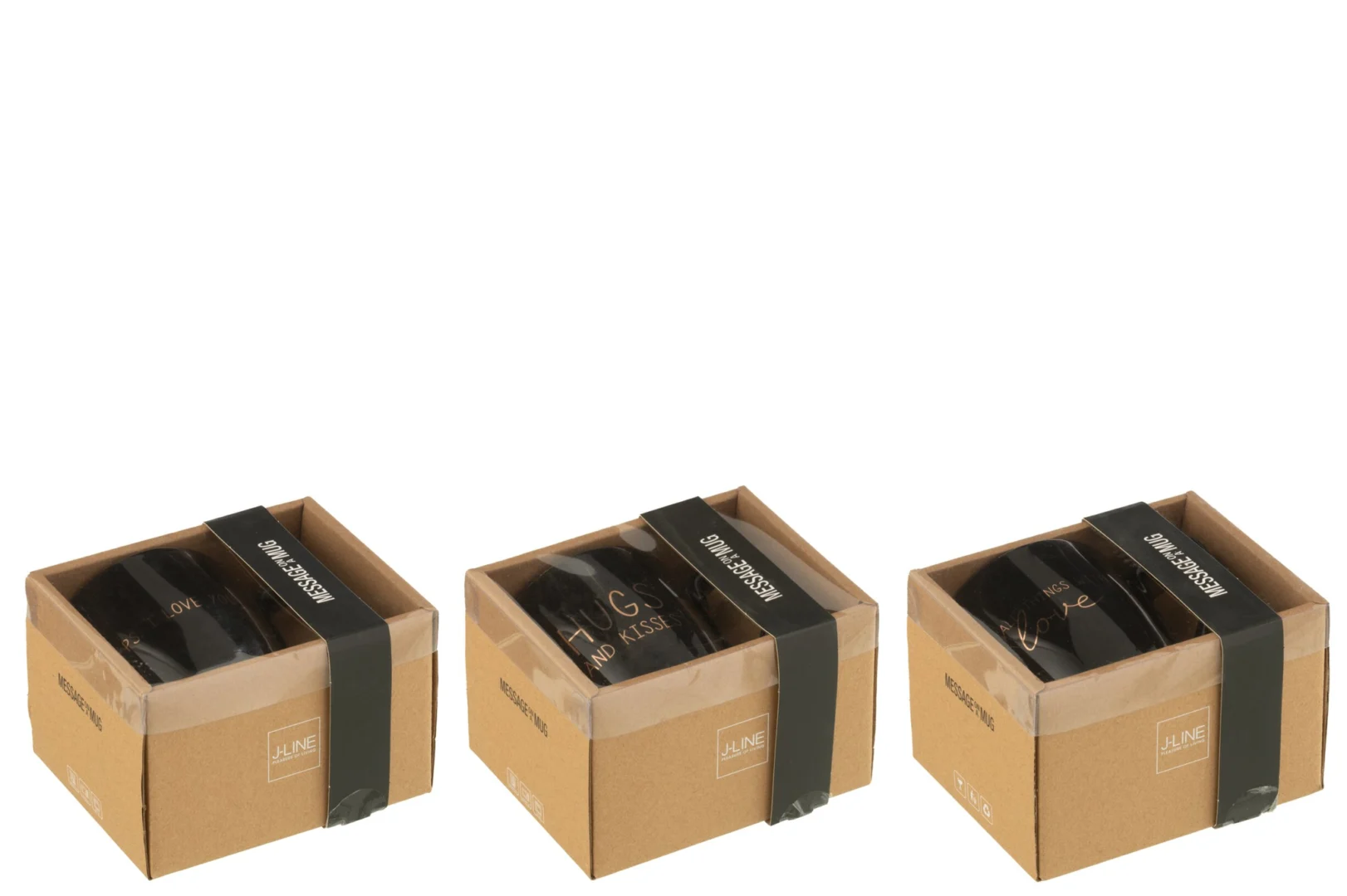 Set van 3 Mok Doolvang zwarte keramieken mokken in cadeauverpakking met tijdloos ontwerp