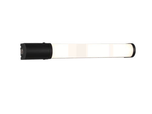 Wandlamp Costane mat zwart, strakke LED-badkamerlamp met langwerpig ontwerp en warme lichtkleur