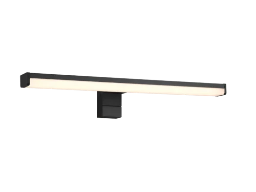 Triellan matzwarte LED wandlamp, slank ontwerp voor badkamer, set van 3, met geïntegreerde lichtbalk
