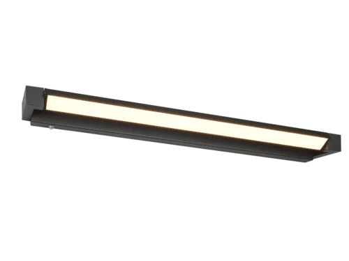 Wandlamp Sloonsena mat zwart, slanke LED-balk met strakke moderne uitstraling