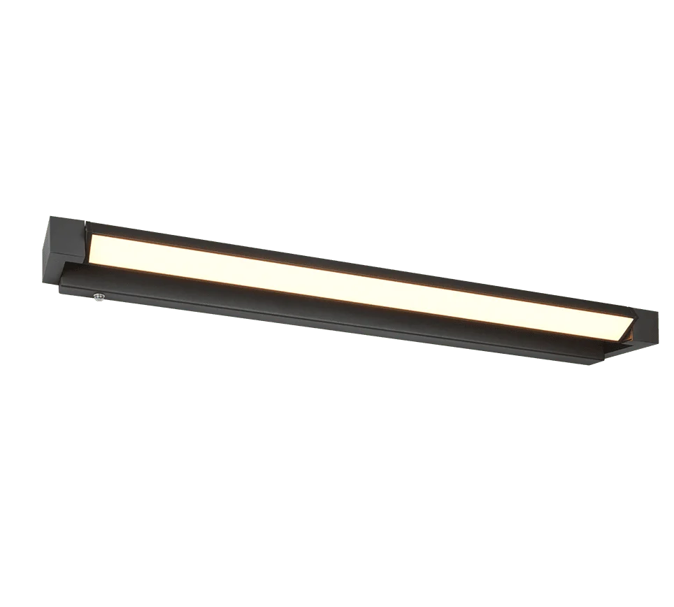 Wandlamp Sloonsena mat zwart, slanke LED-balk met strakke moderne uitstraling