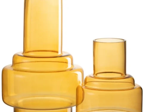Vaas Lissabon Glas Geel H36 cm met ronde vorm en warme, zonnige uitstraling