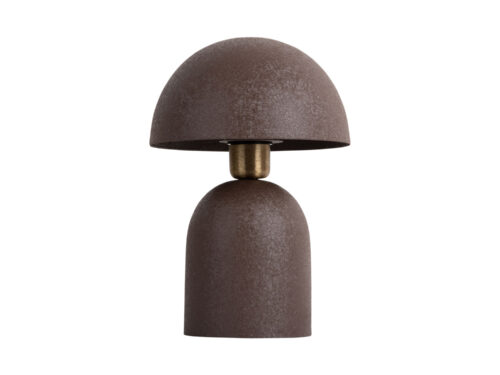 Tafellamp Teentir Bruin H30 cm met paddenstoelvorm en getextureerde afwerking