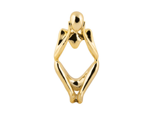 Beeld Stassik polyresin goud H24 cm, glanzend abstract figuur met moderne arty uitstraling