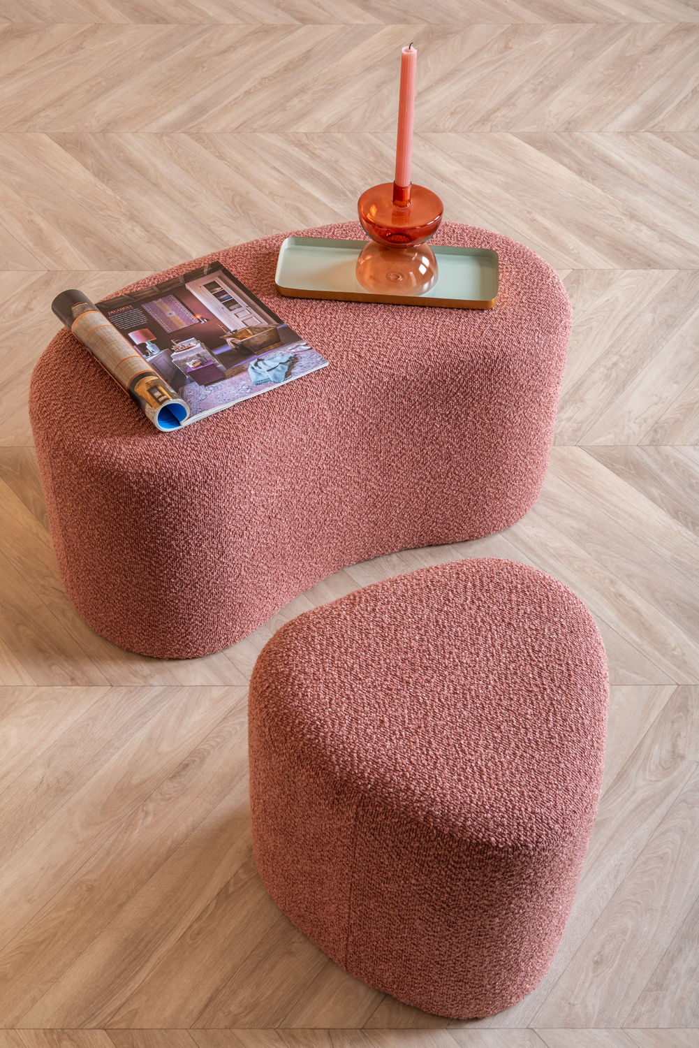 Poef Cornura Bouclé Roze - Afbeelding 4