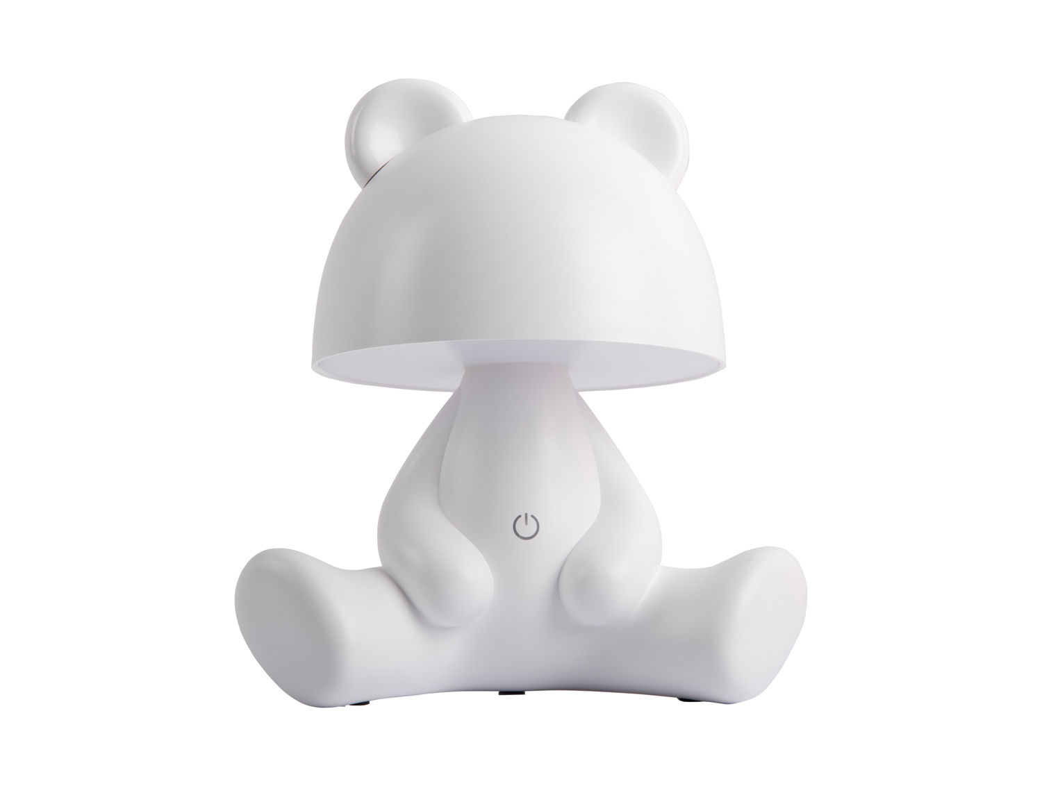 Tafellamp Hasselt Wit H27 cm in teddybeerdesign met LED en drie lichtstanden