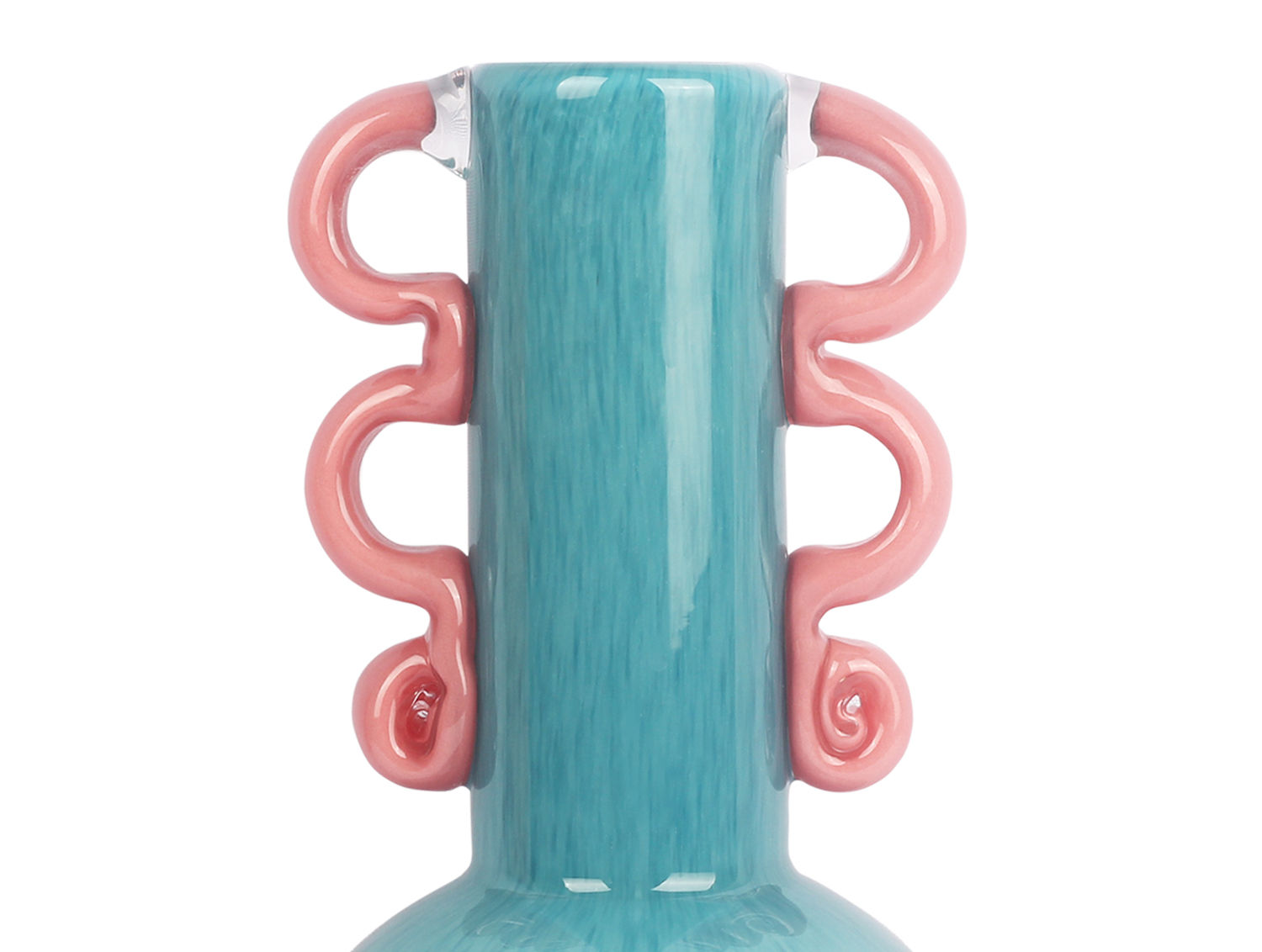Vaas Kausil Glas Turquoise Ø14 cm - Afbeelding 2