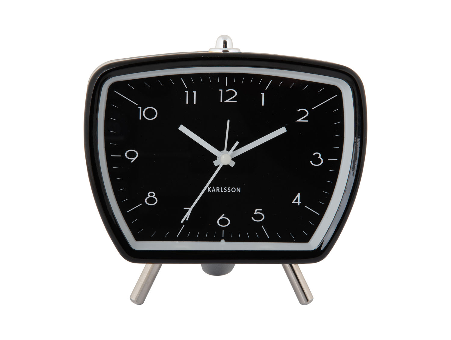 Wekker Lielvora Zwart retro design met stil no sweep uurwerk en zwarte ijzeren behuizing