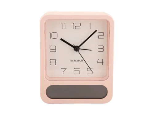 Wekker Stiemar zacht roze van Karlsson, digitale wekker met matte afwerking en compact rechthoekig design