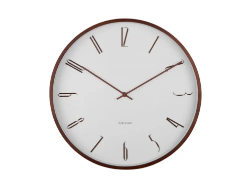 Wandklok Senir Wit met wit wijzerplaat, houten rand en minimalistische Scandinavische uitstraling