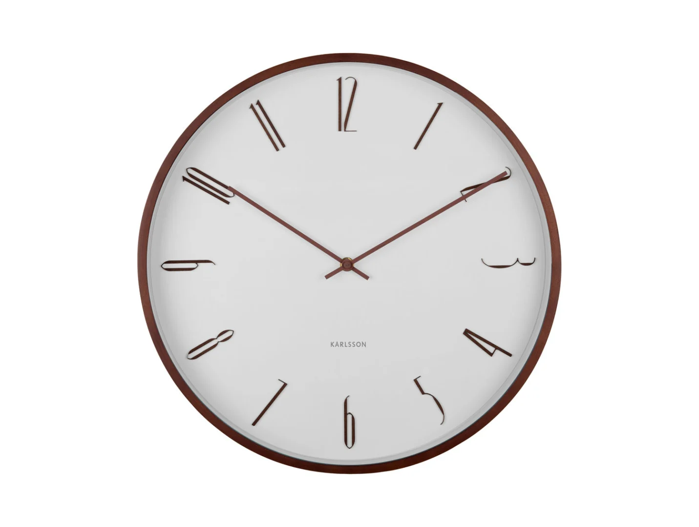 Wandklok Senir Wit met wit wijzerplaat, houten rand en minimalistische Scandinavische uitstraling
