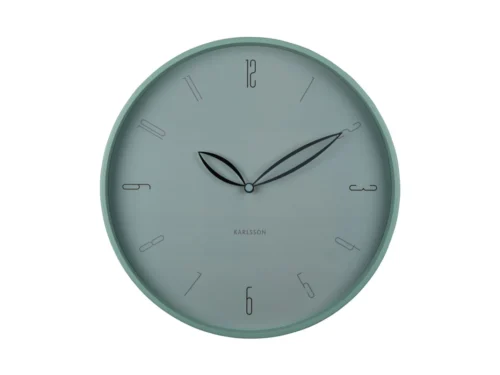 Wandklok Tokio Lichtblauw met stil No Sweep-uurwerk, minimalistisch ontwerp en zachte mintblauwe wijzerplaat