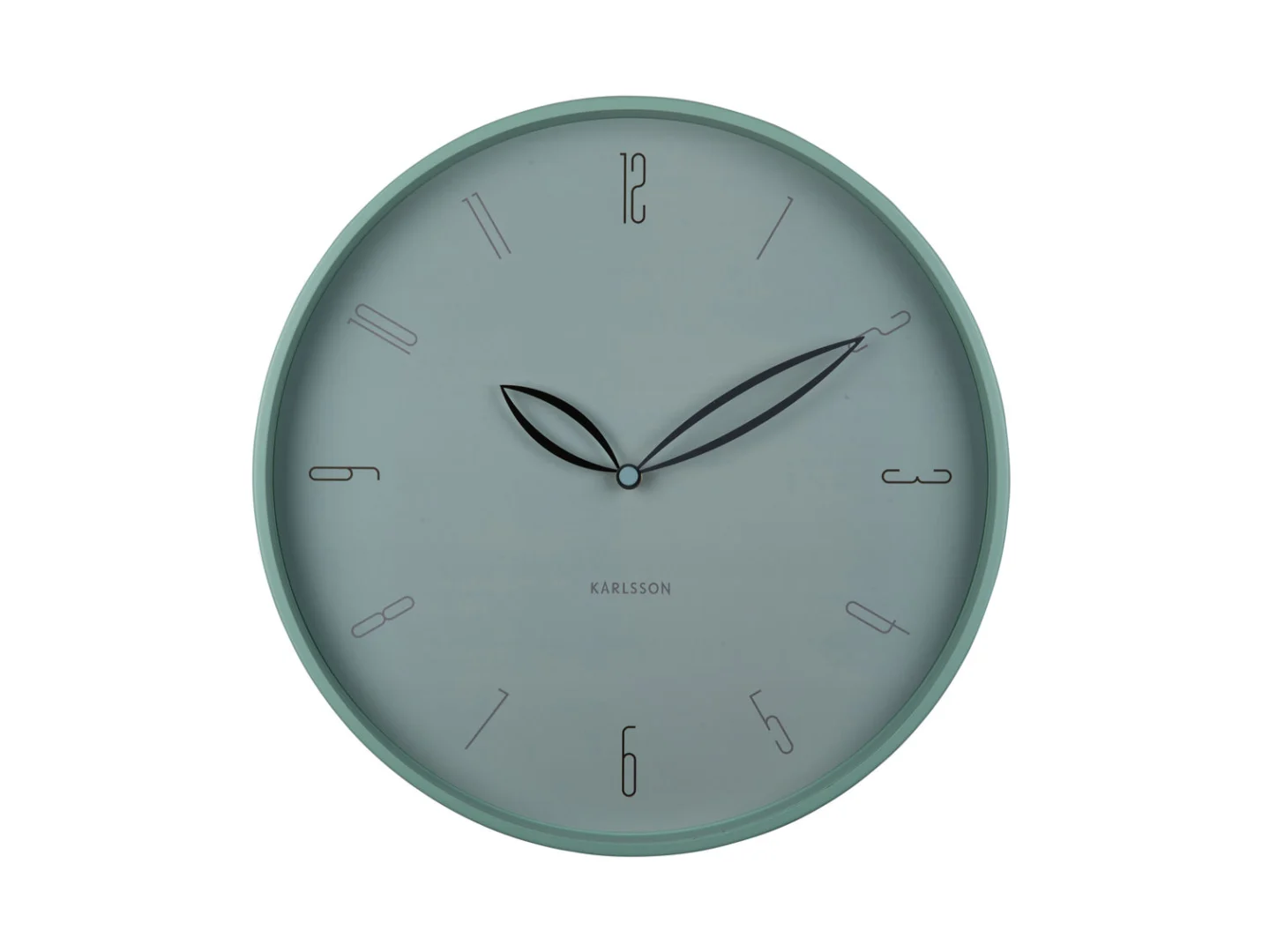 Wandklok Tokio Lichtblauw met stil No Sweep-uurwerk, minimalistisch ontwerp en zachte mintblauwe wijzerplaat