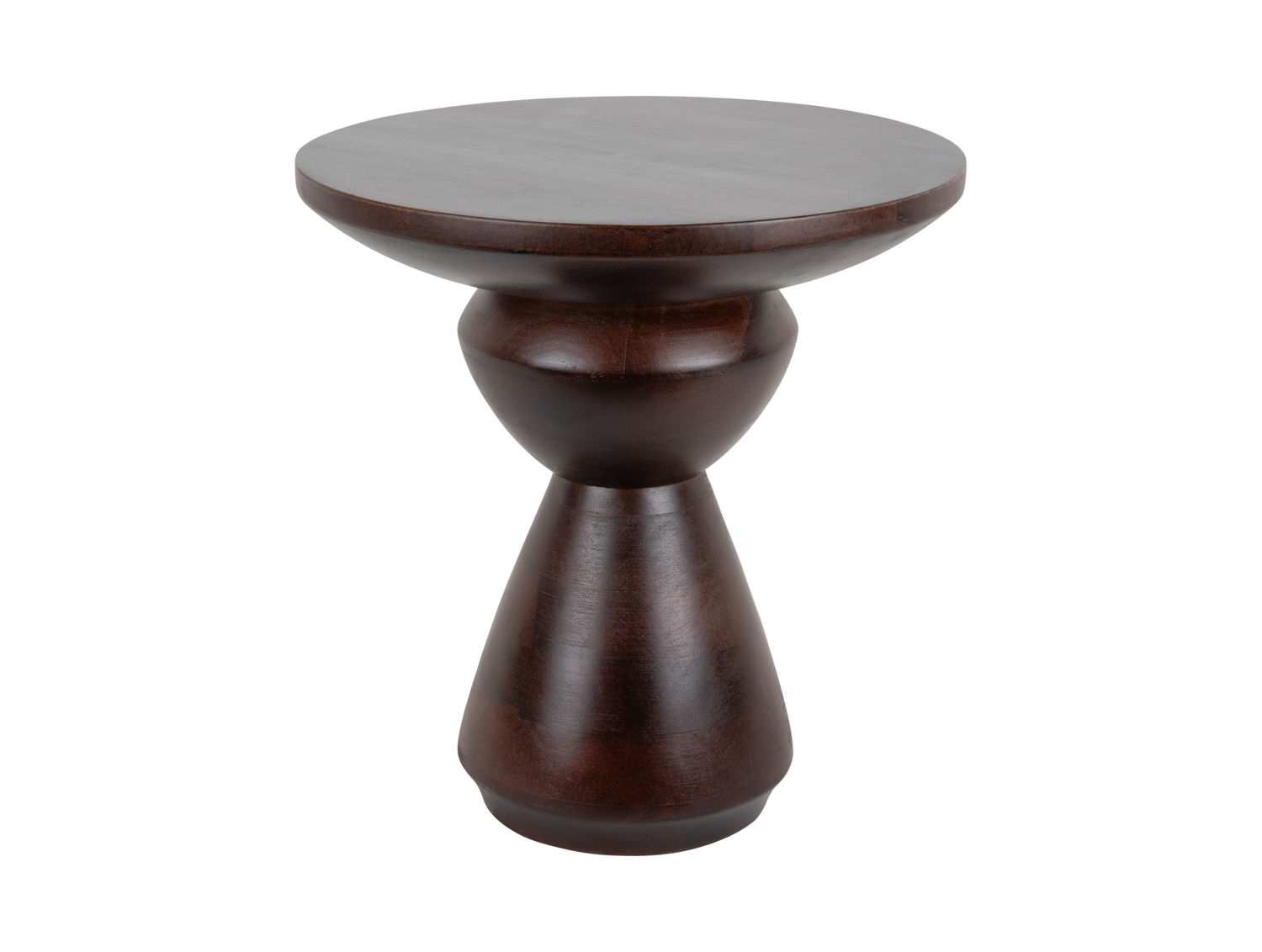 Bijzettafel Brarrek walnoot Ø38 cm, ronde mangohouten tafel met warme walnootlak en compact design