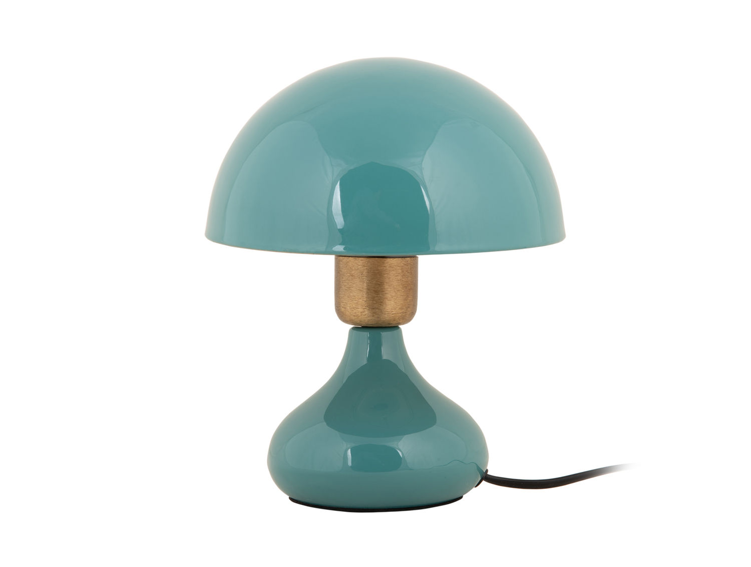 Tafellamp Proorrang turquoise H23 cm met speels design, glanzende metalen afwerking en compact formaat