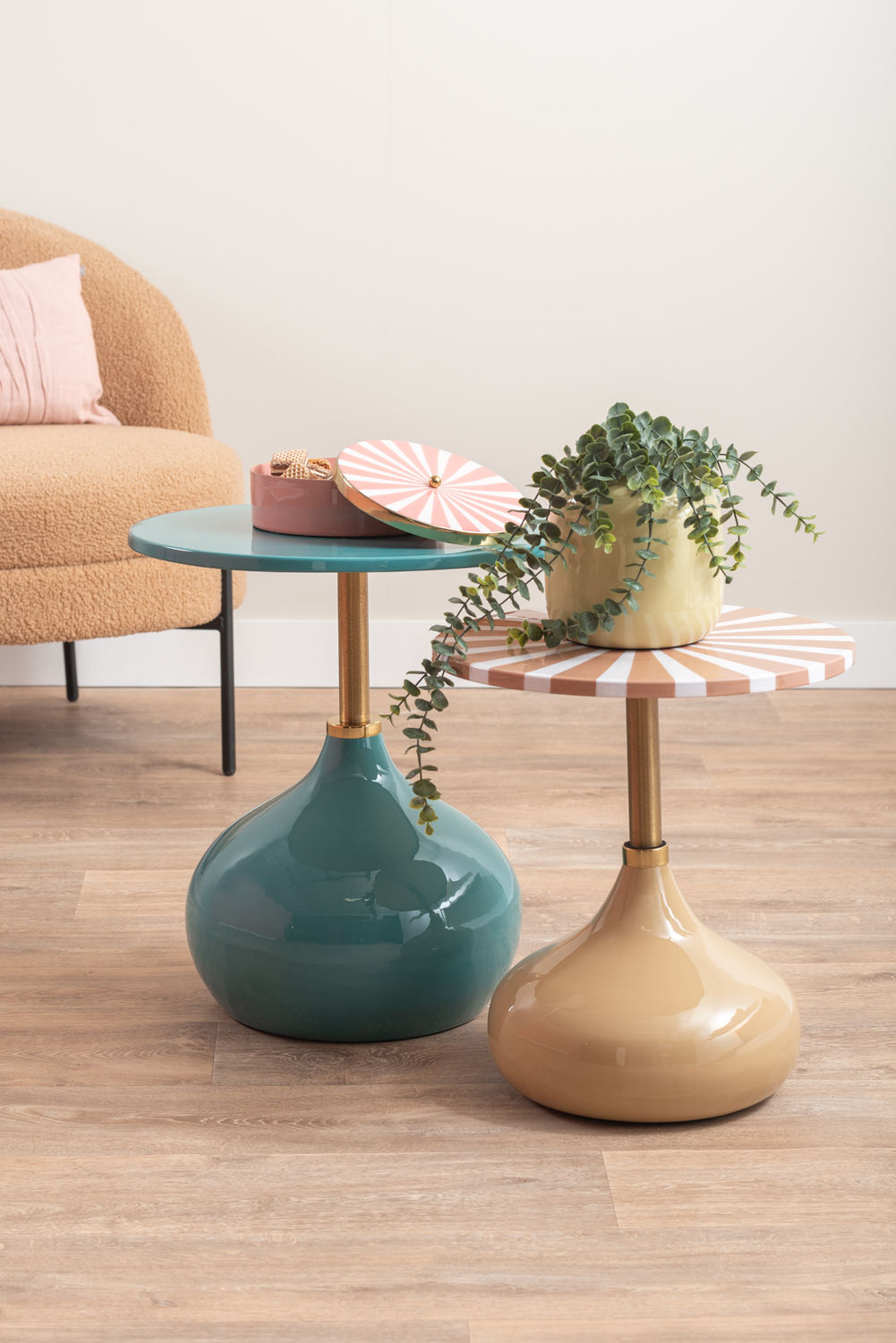 Bijzettafel Hiskund Turquoise Ø46 cm - Afbeelding 3
