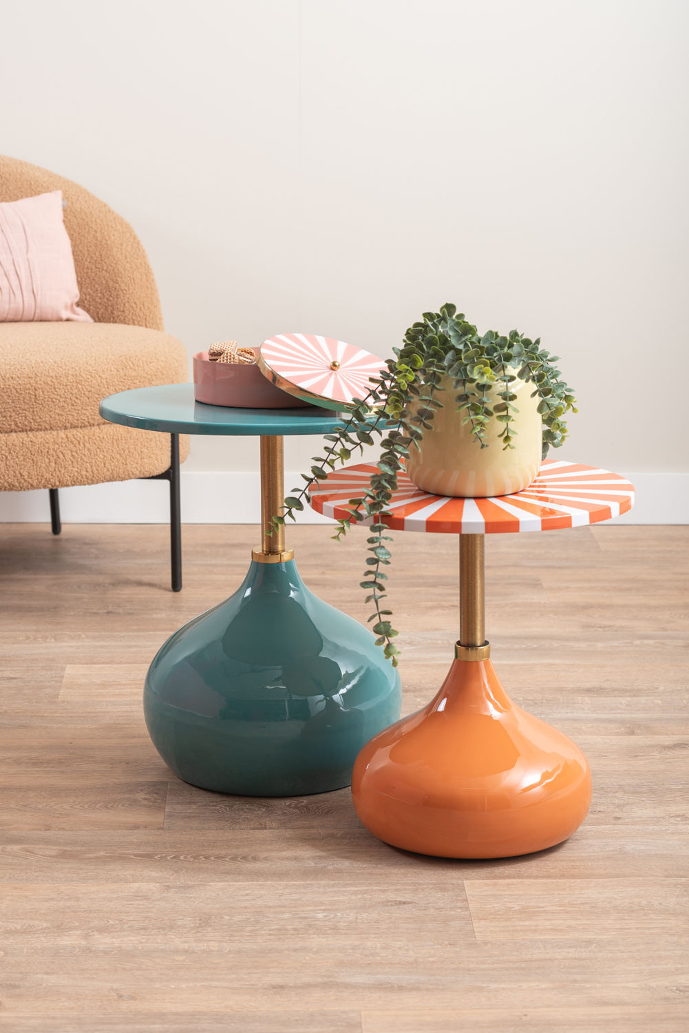 Bijzettafel Hiskund Turquoise Ø46 cm - Afbeelding 4