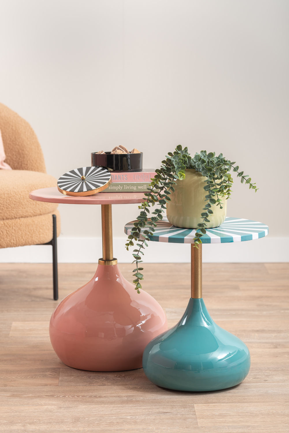 Bijzettafel Skeenun Turquoise Ø41 cm - Afbeelding 4