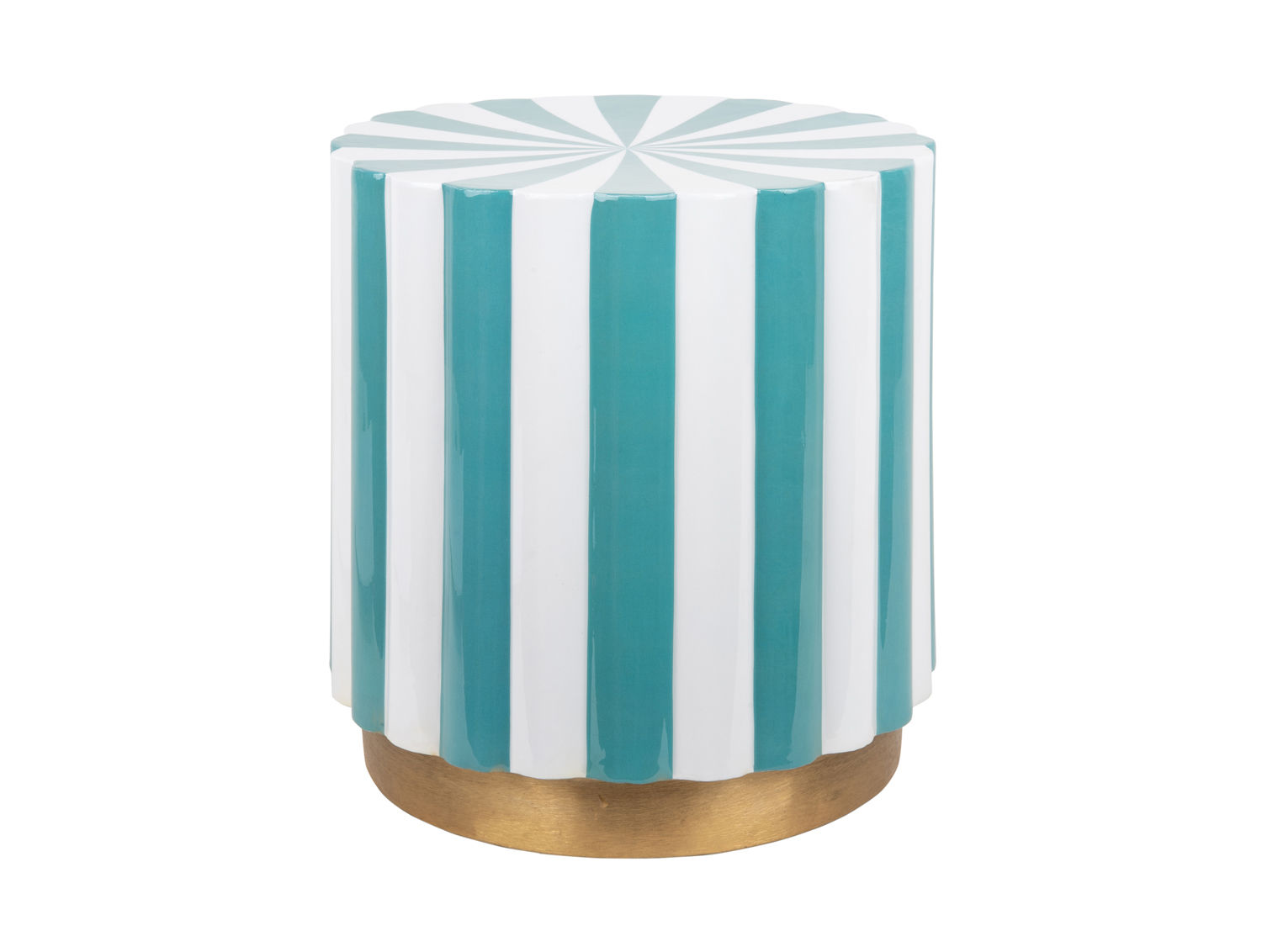 Kruk Kloossik Turquoise met turquoise-witte strepen en goudkleurige basis, speels en stevig