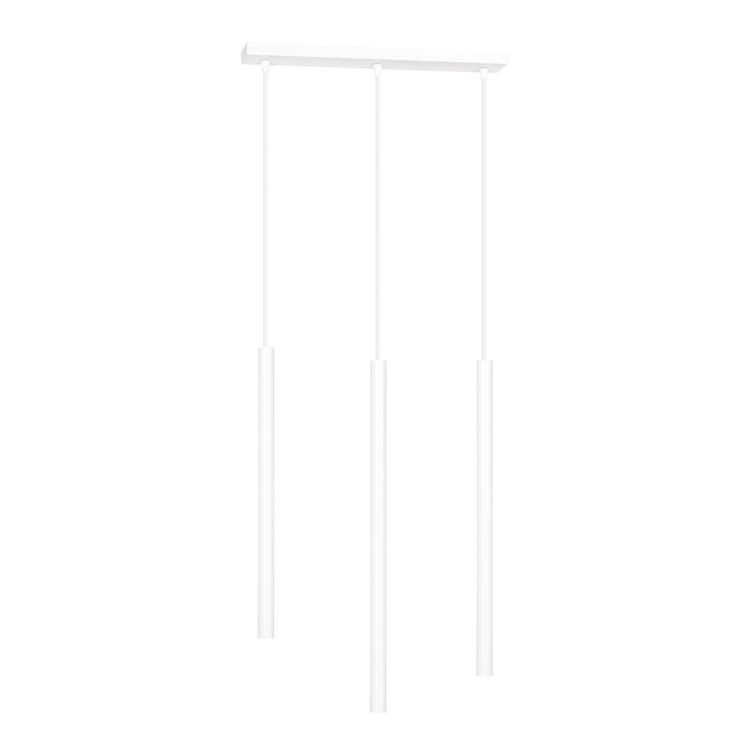 Hanglamp Brollero Wit met drie slanke pendels en verstelbare hoogte in minimalistisch wit staal