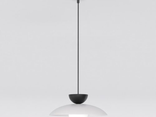 Hanglamp Lardia Grijs Ø10 cm met zwart-wit glazen kap en strak Scandinavisch design