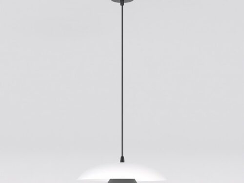 Hanglamp Promes Wit met wit kap, zwarte accenten en strak Scandinavisch design