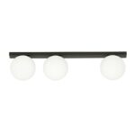 Plafondlamp Saarnum Zwart Ø15 cm met 3 witte glazen bollen en zwart stalen armatuur