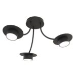 Plafondlamp Leisonte Zwart met drie draaibare spots en matzwarte afwerking