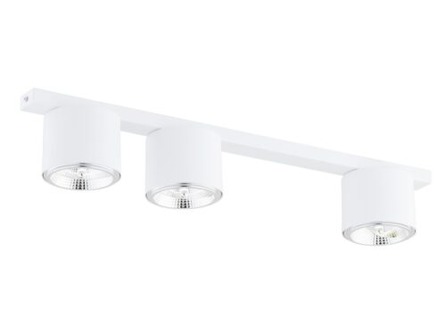 Plafondlamp Silvio Wit met 3 richtbare GU10 AR111-spots in minimalistisch wit design