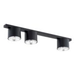 Plafondlamp Korrir Zwart met drie verstelbare spots en strak minimalistisch design