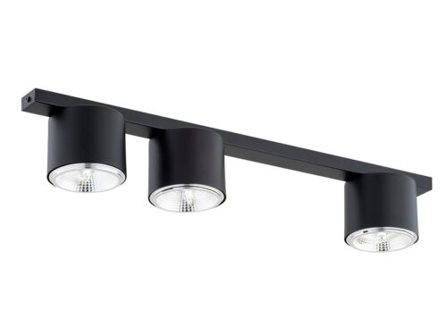 Plafondlamp Korrir Zwart met drie verstelbare spots en strak minimalistisch design